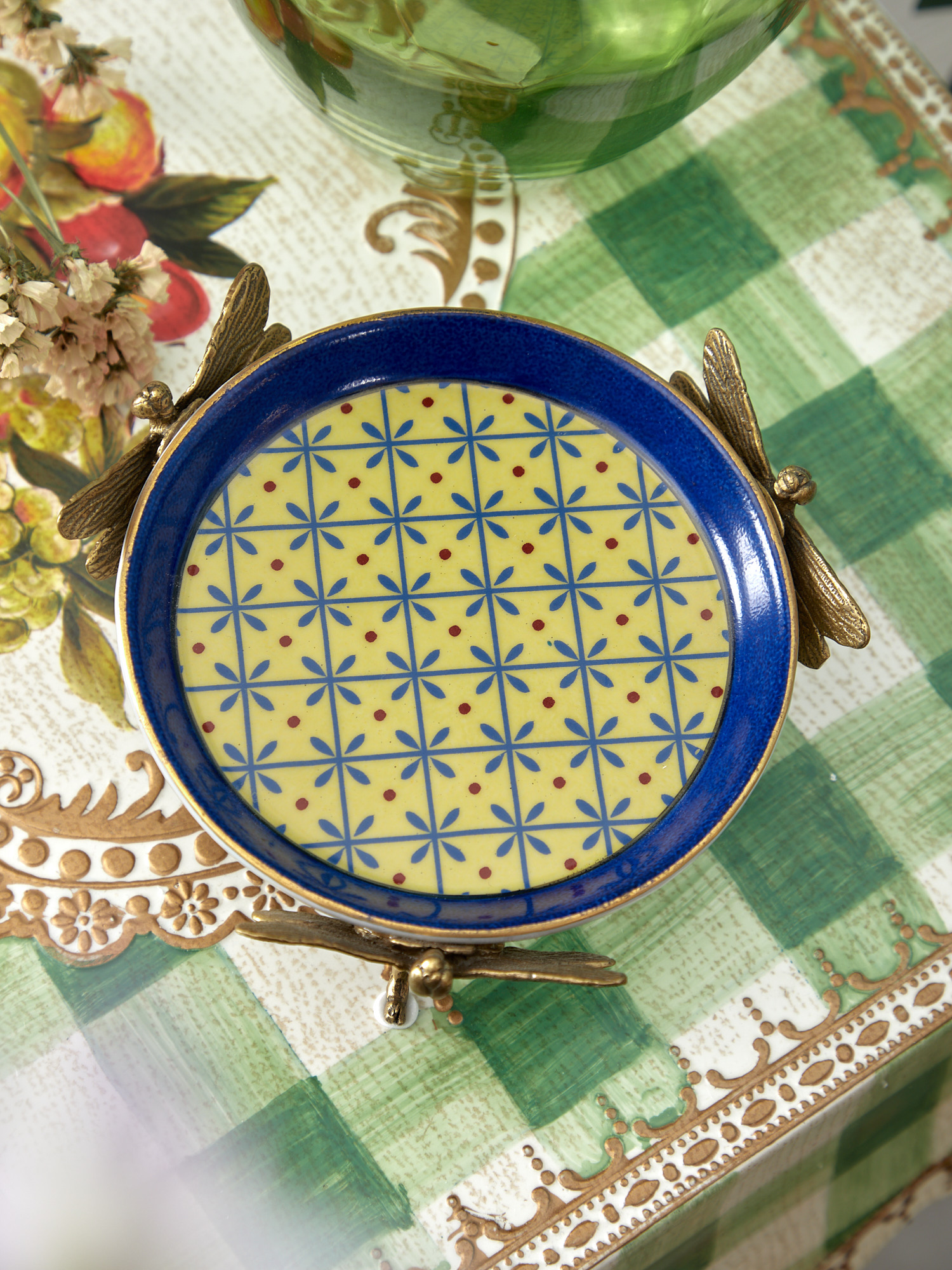 Блюдо на стрекозах Glasar C383/HY2204