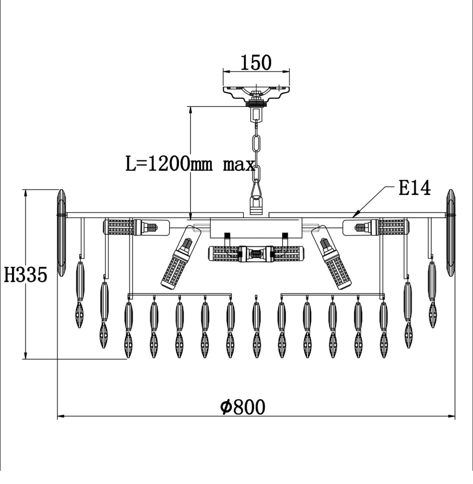 Люстра подвесная Fluorite FL1064-22P