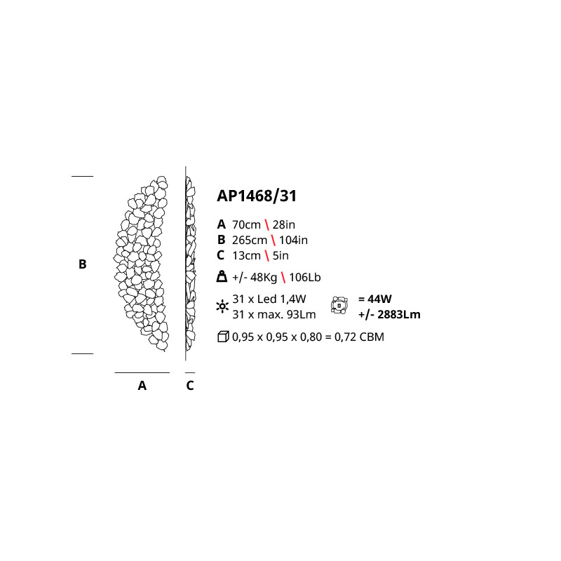 Настенный светильник Serip AP1468/31