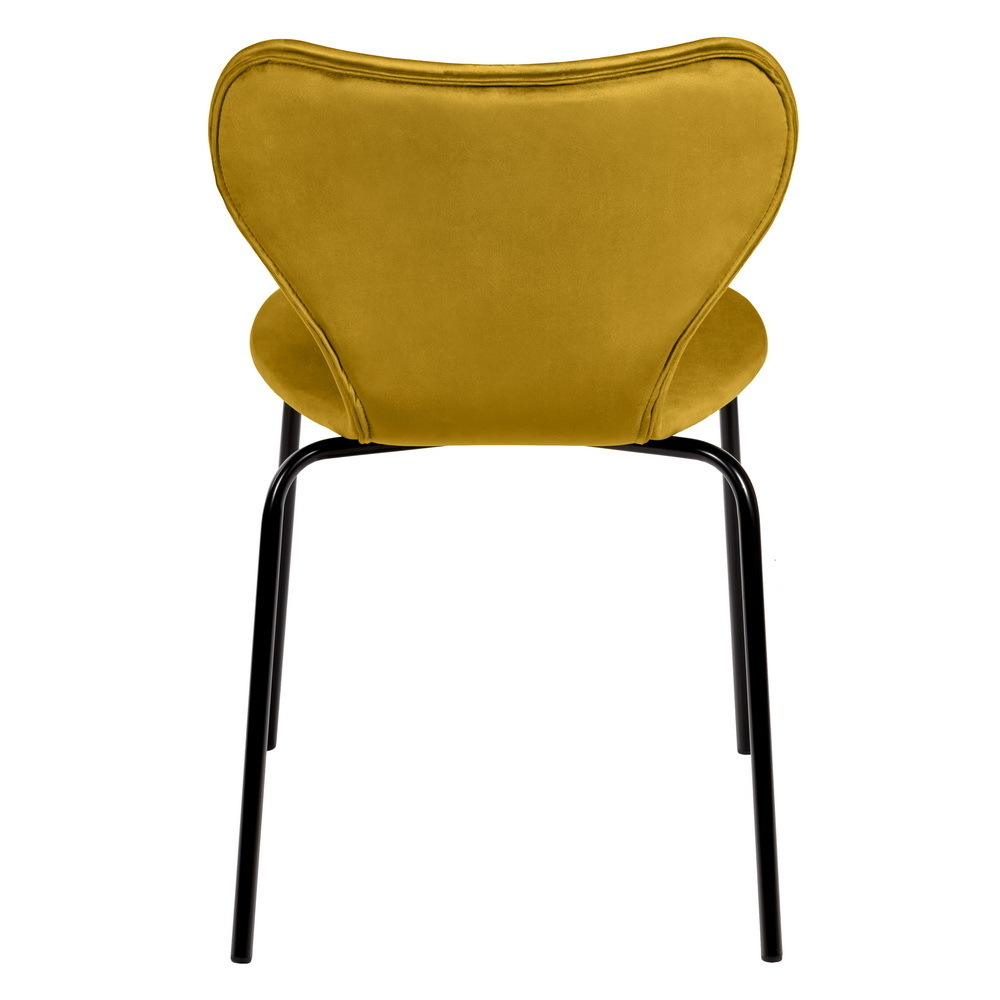 Стул Seven горчичный велюр с чёрными ножками Bradex Home RF 0252