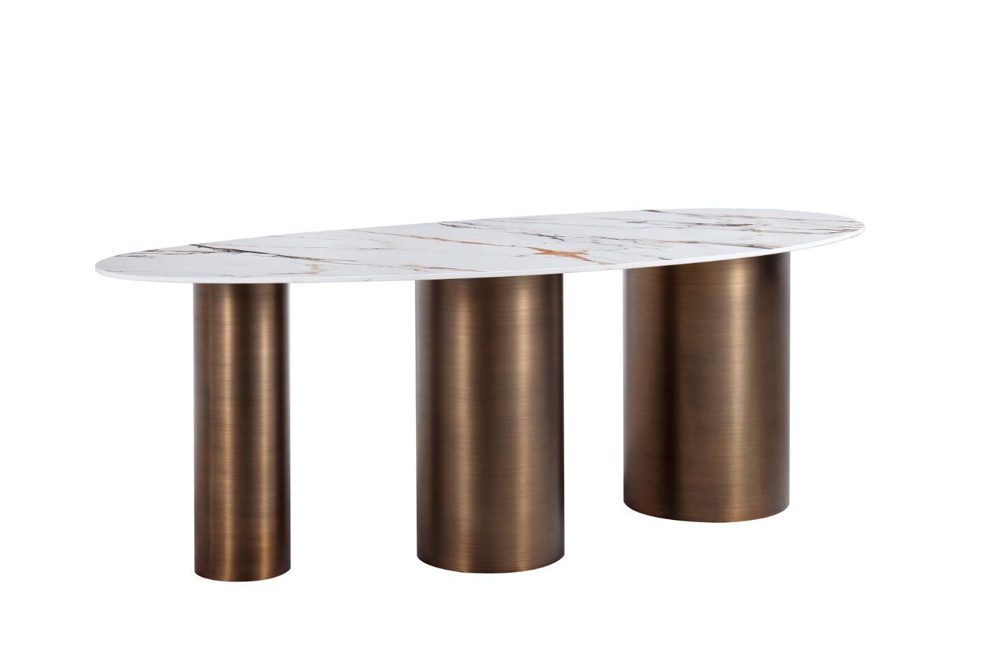 Стол обеденный овальный керамогранит белый Garda Decor 76AR-77200