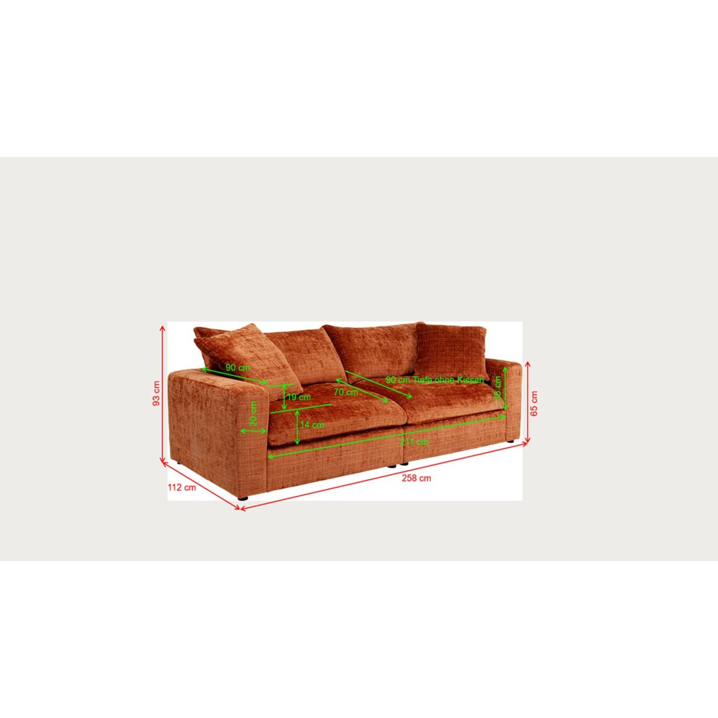 Диван Relax Rust 230cm KARE 70448