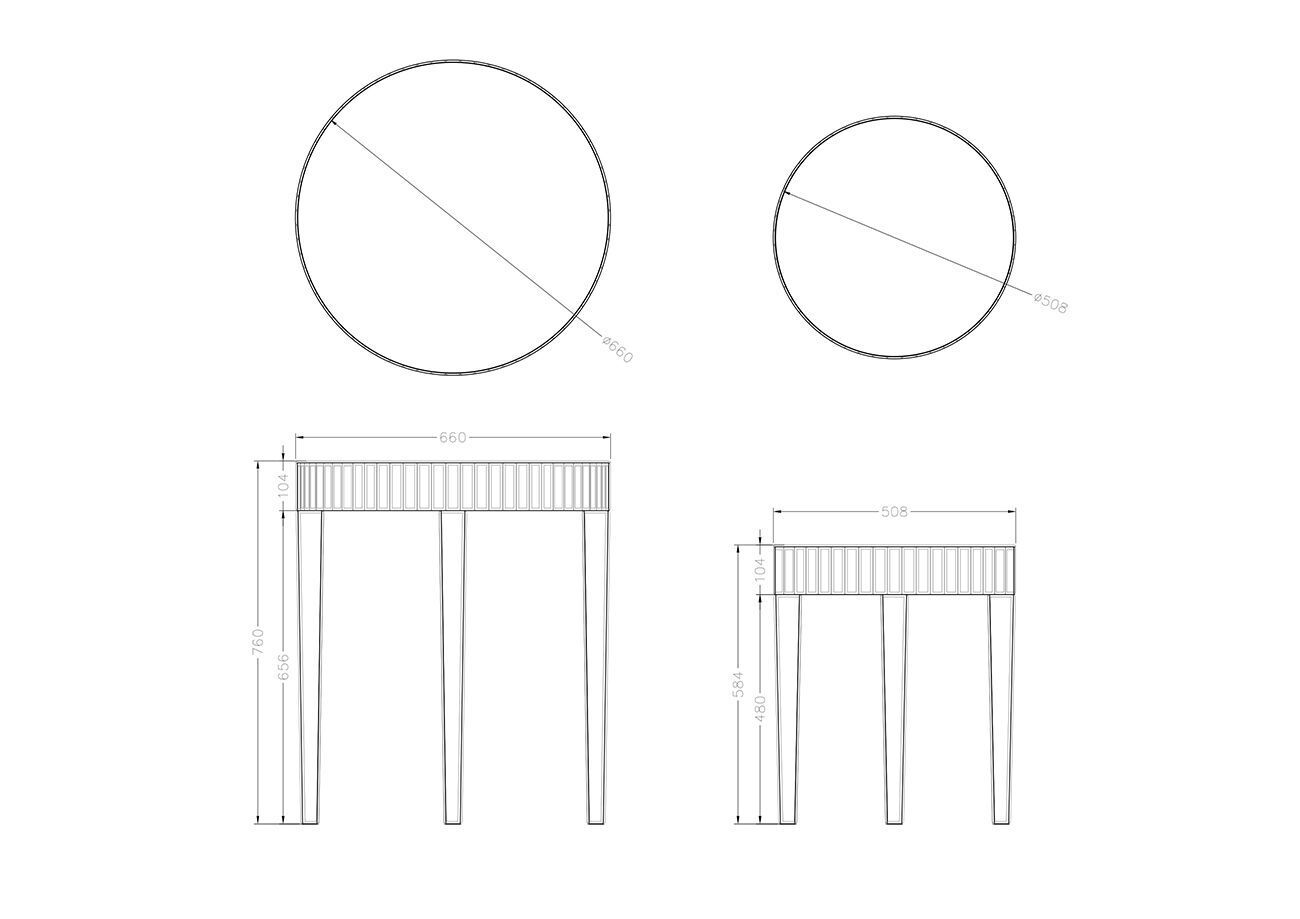 Комплект из 2-х зеркальных столов Garda Decor KF-13163