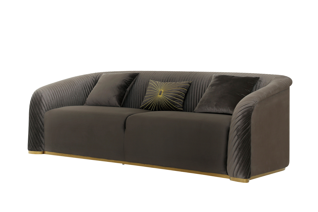 Диван Geneve трехместный велюровый темно-серый Garda Decor 102AN-DIV-9163-TSE