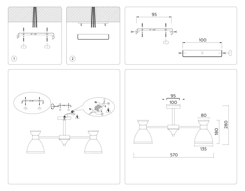 Люстра на штанге Ambrella Light TR3179