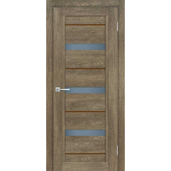 Межкомнатная дверь Graf ТЕХНО-803 графит сатинат, кофе лакобель Бруно (2000 х 800)