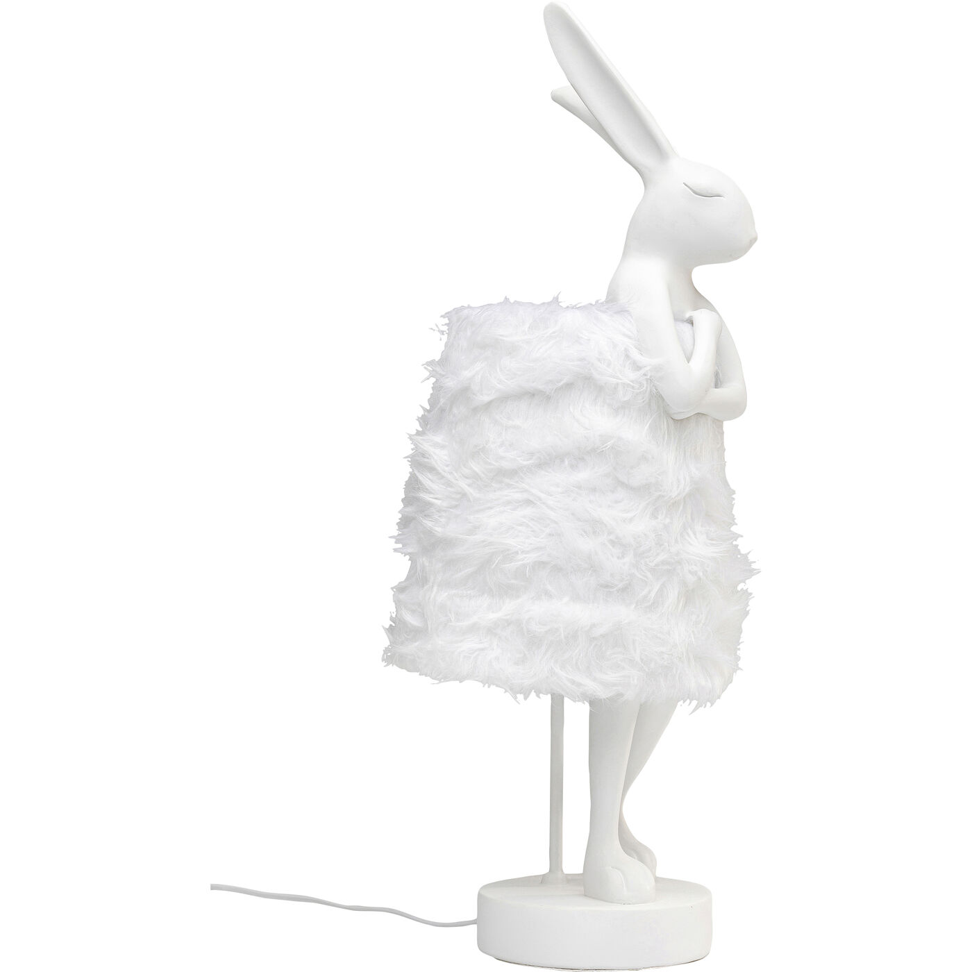 Светильник настольный Animal Rabbit Fur White/Silver 68cm KARE 56670