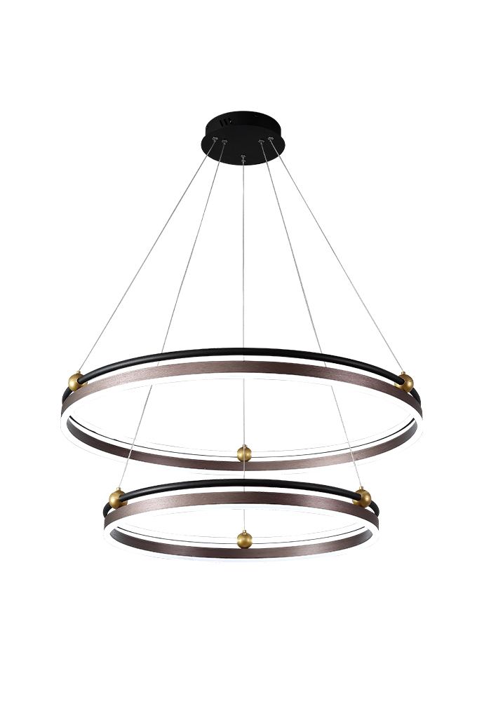 Люстра Crystal Lux FERNANDO SP123W LED D600+800 COFFEE/BLACK