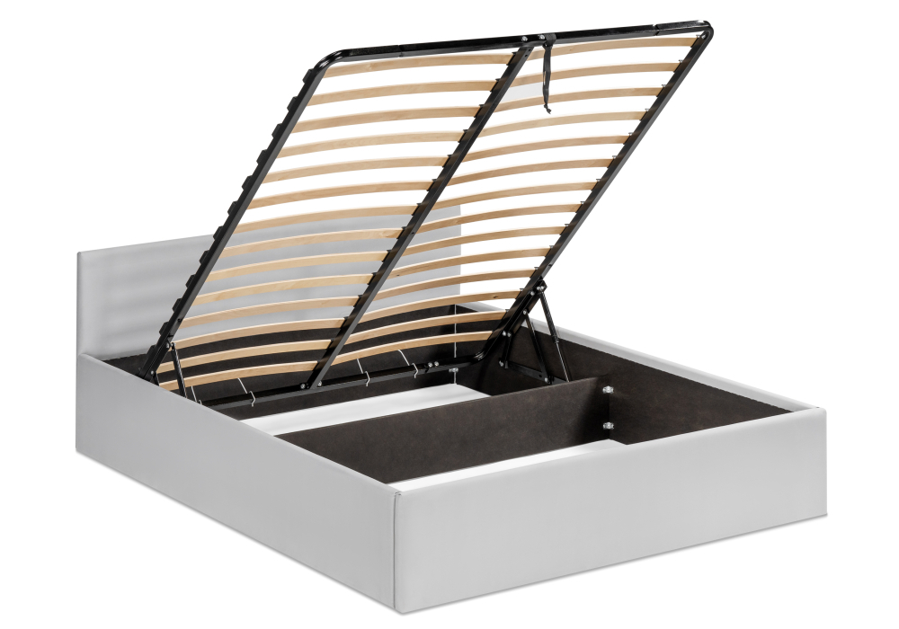 Кровать Woodville Оливия 160х200 с ПМ светло-серая 533901