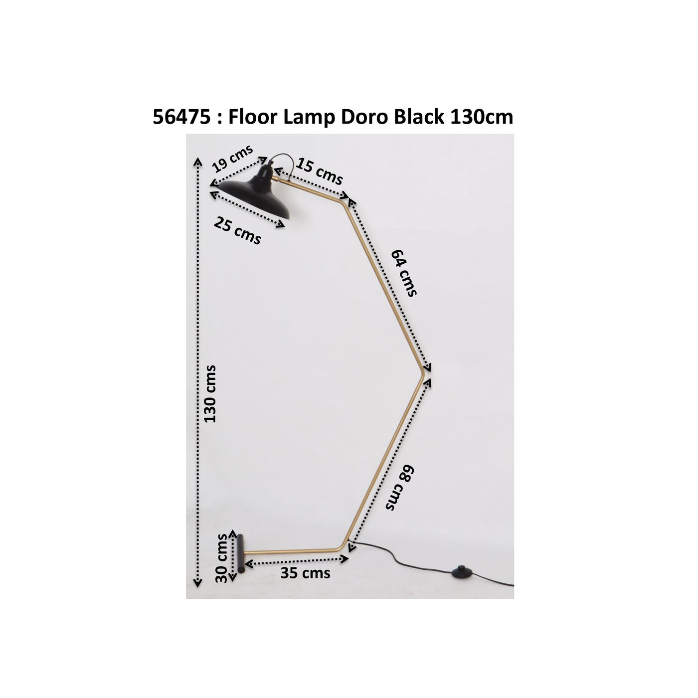 Светильник напольный Doro Black 130cm KARE 56475