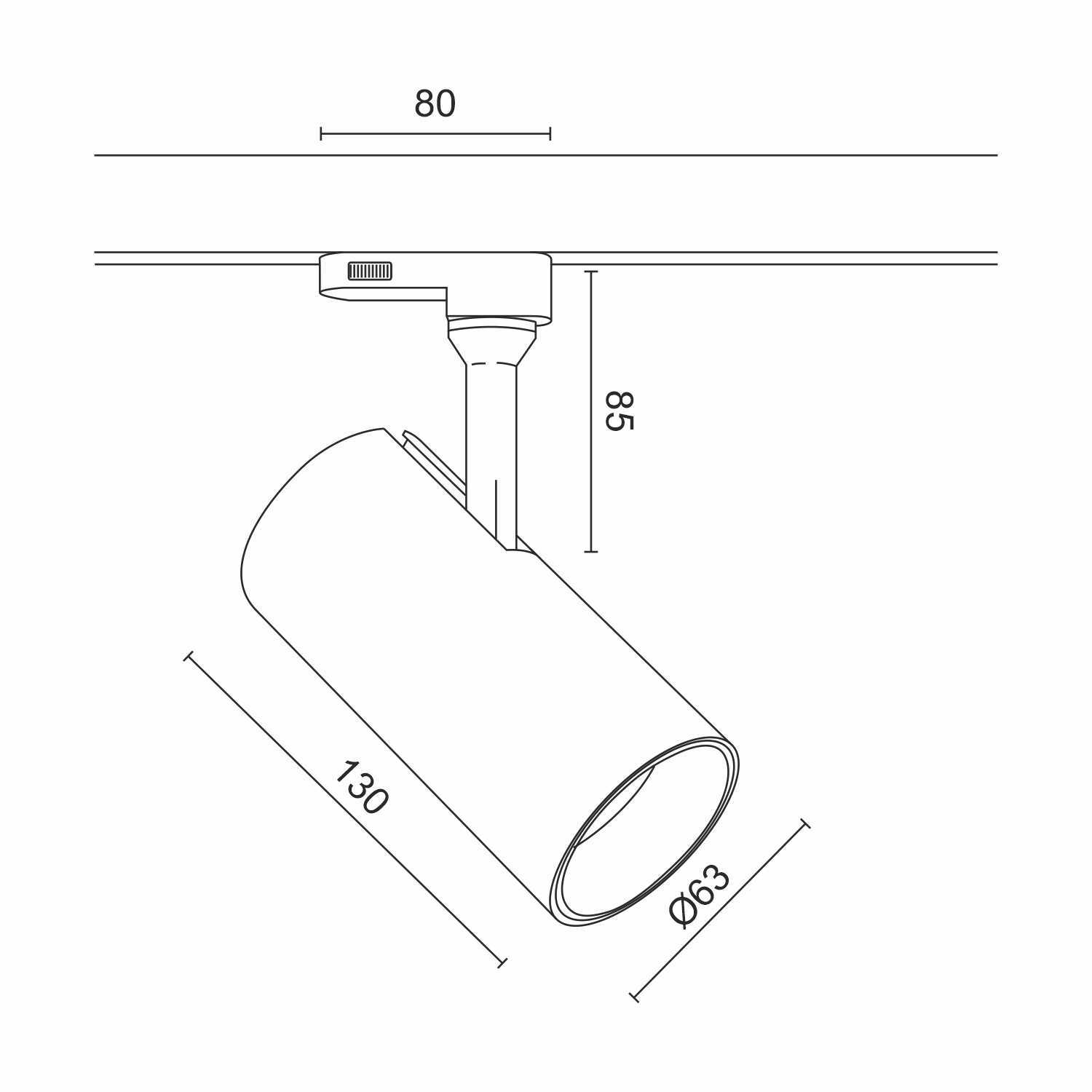 Светодиодный светильник (для трехфазного трека) Ledron TSU0509 White-Black