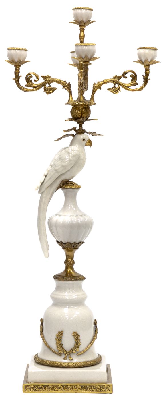 Подсвечник Попугай Glasar 31G1624/E566AC/WHITE