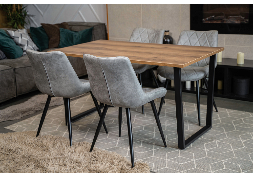 Стол деревянный Woodville Лота Лофт 120х74х75 25 мм дуб делано темный / матовый черный 489637