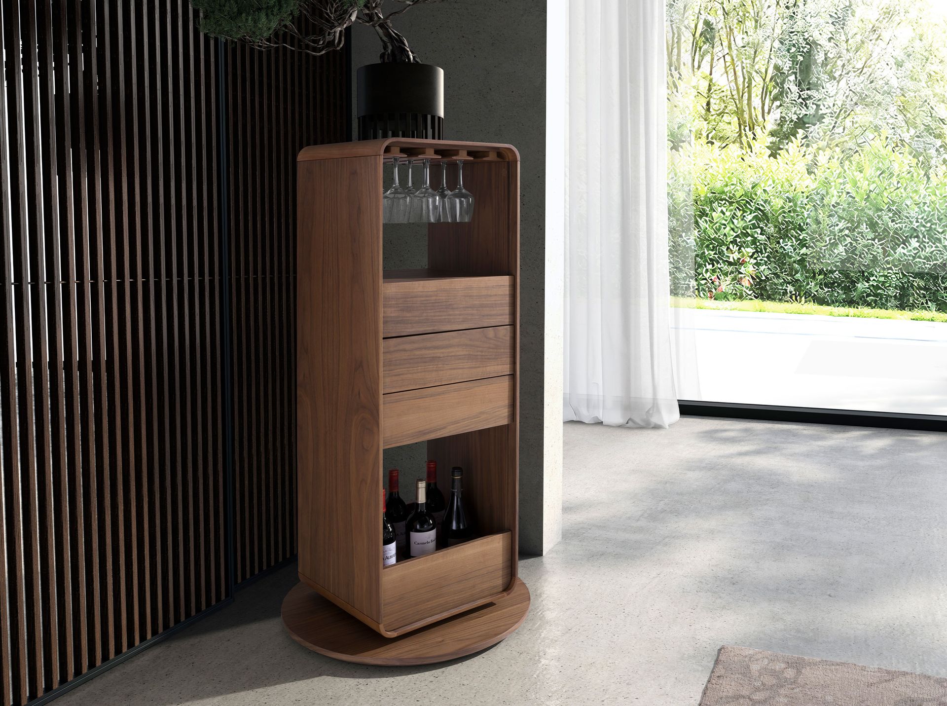 Вращающийся барный шкаф 3115/BRG-3615E из ореха Angel Cerda