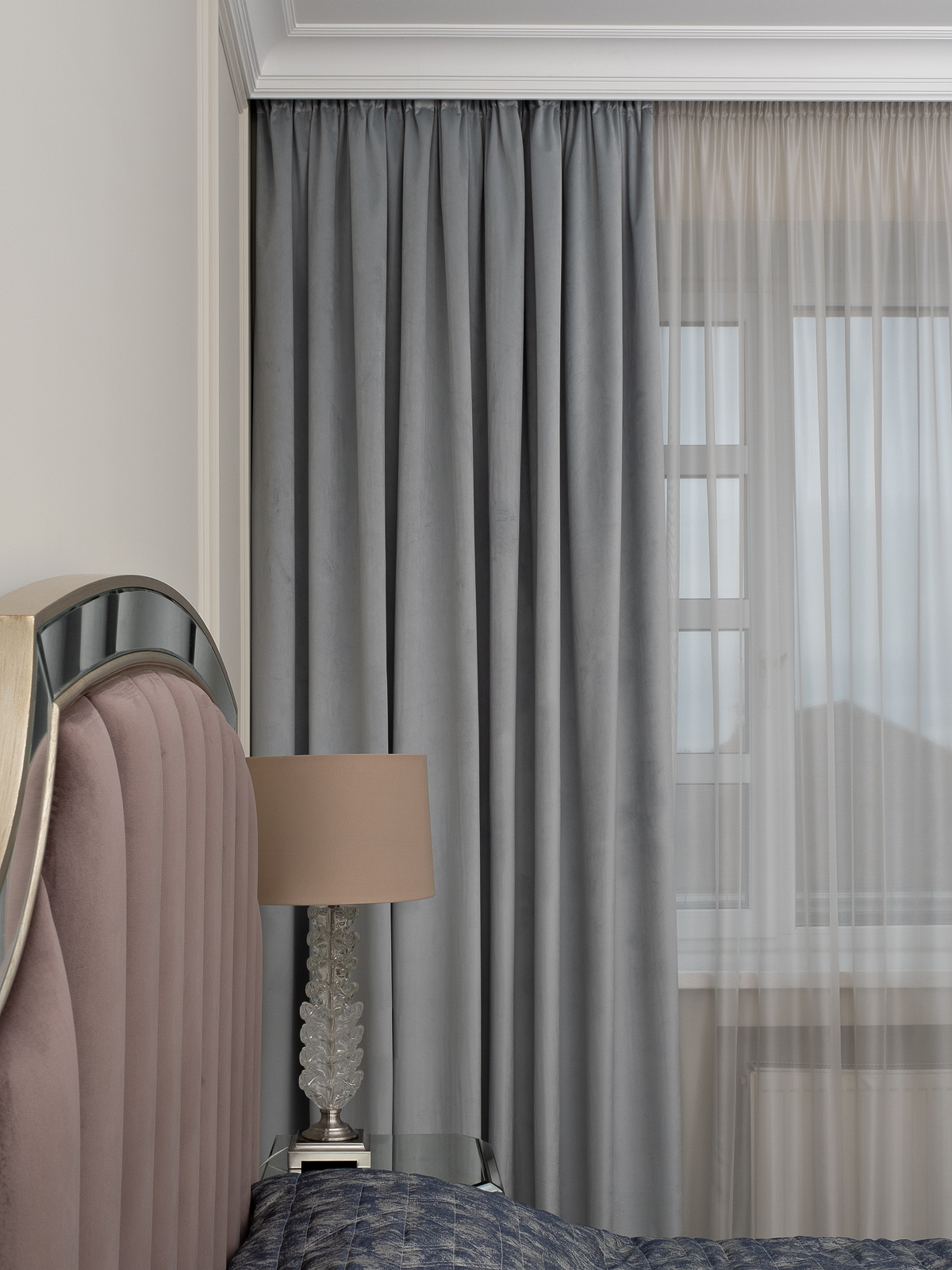 Портьера Silkу 30 голубая димаут 275*260 Garda Decor 121GD-00030