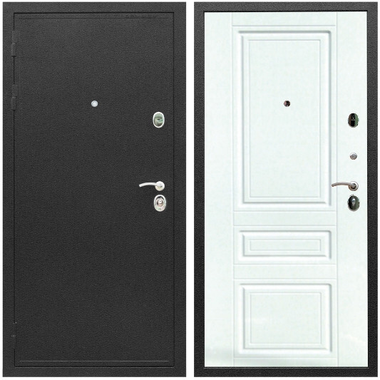 Дверь входная Graf Престиж Черный шелк / МДФ 16 мм ФЛ-243 Софт милк