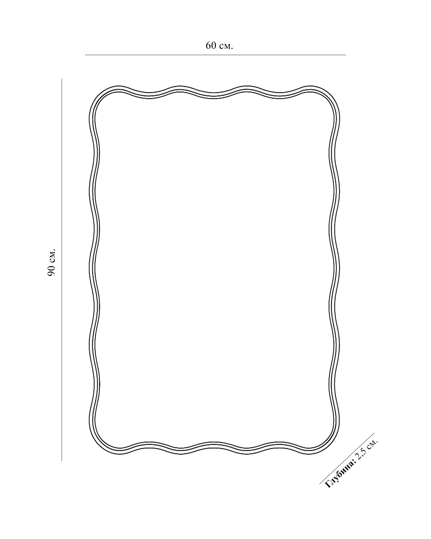 Зеркало в золотой раме Стаггер Louvre Home DWM030425GSTV gold