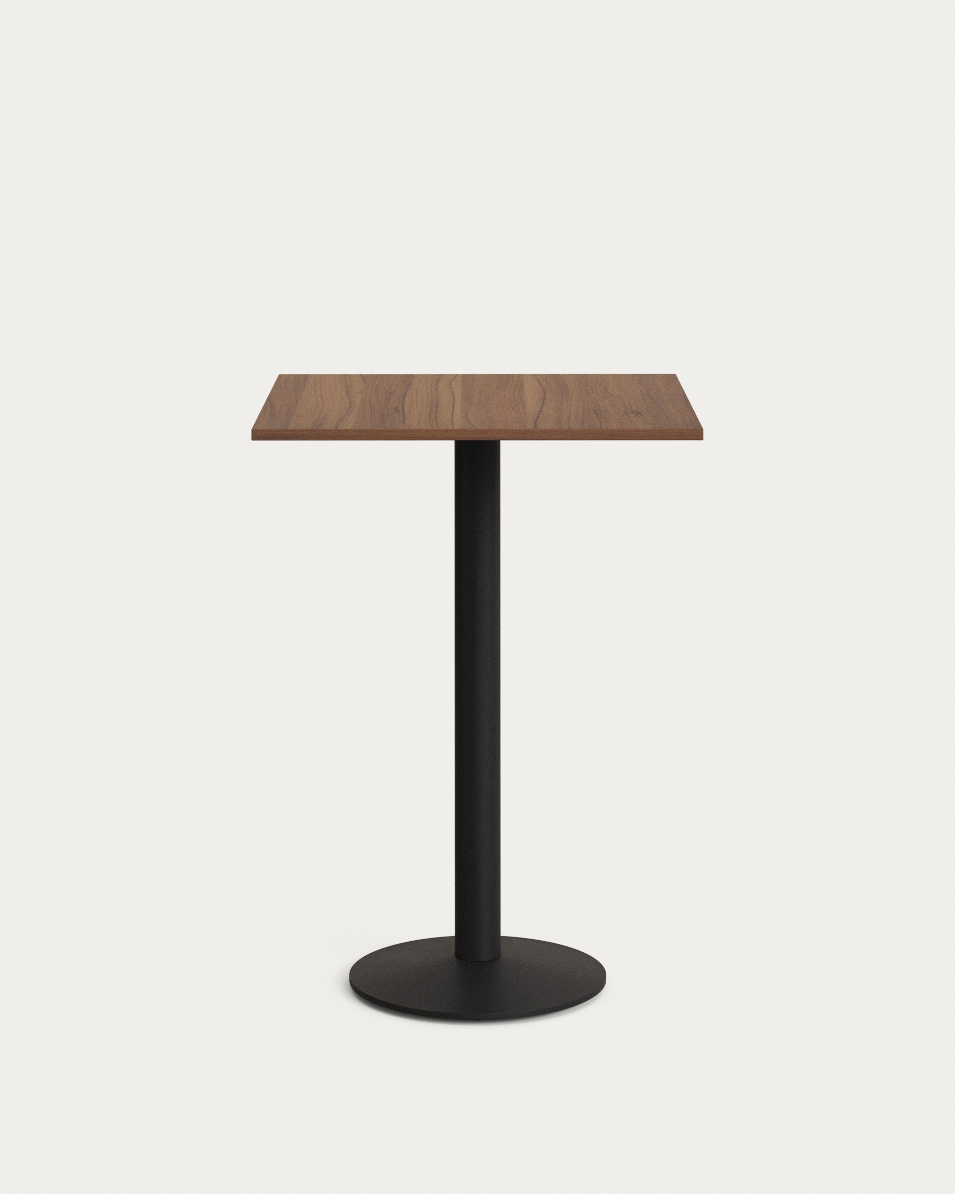 Высокий садовый столик Esilda ореховый на черном металлическом основании 60 x 60 x 96 см La Forma (ex Julia Grup)