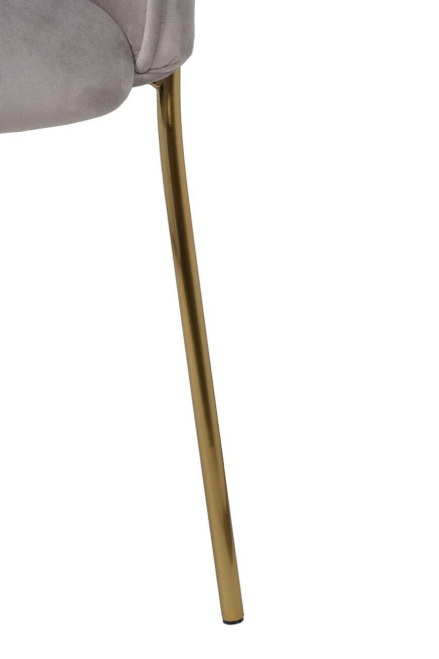 Кресло велюровое светло-серое на металлических ножках Garda Decor 30C-1127-Z GRE