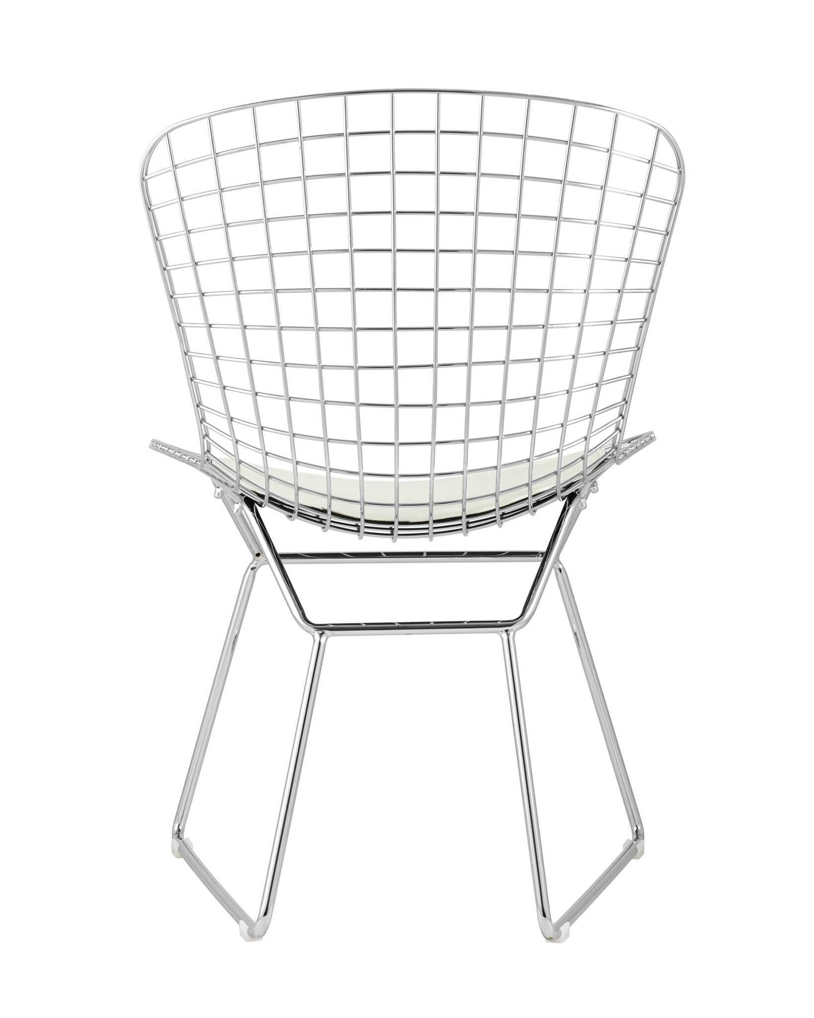 Стул обеденный Bertoia хромированный с белой подушкой Stool Group