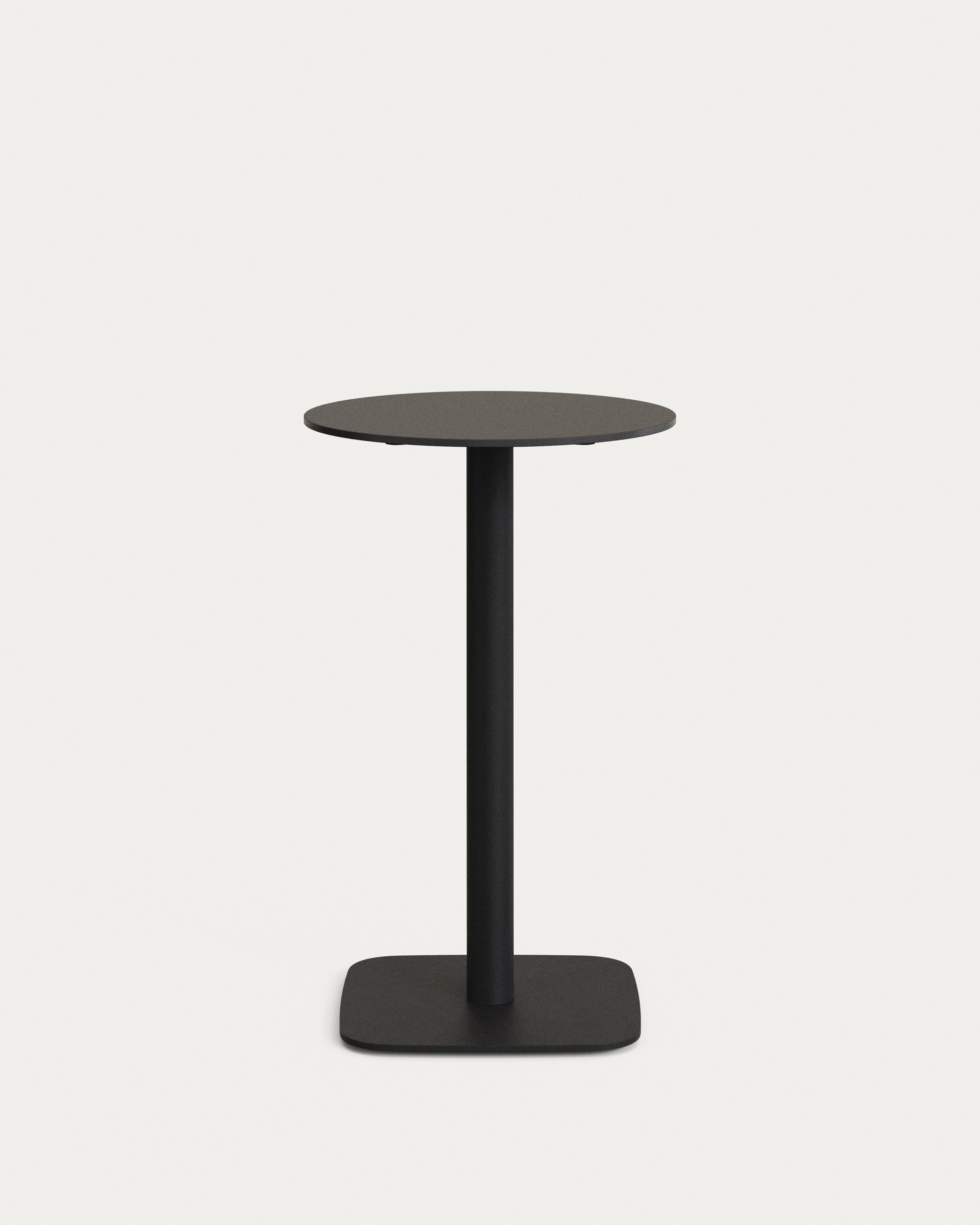 Dina высокий круглый садовый стол черный с черной металлической основой Ø 60x96 см La Forma (ex Julia Grup)