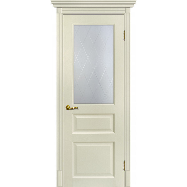 Межкомнатная дверь Graf Тоскана-2 Сатинат, контурный полимер б-цв. рис. Ромб Ваниль (2000 х 700)