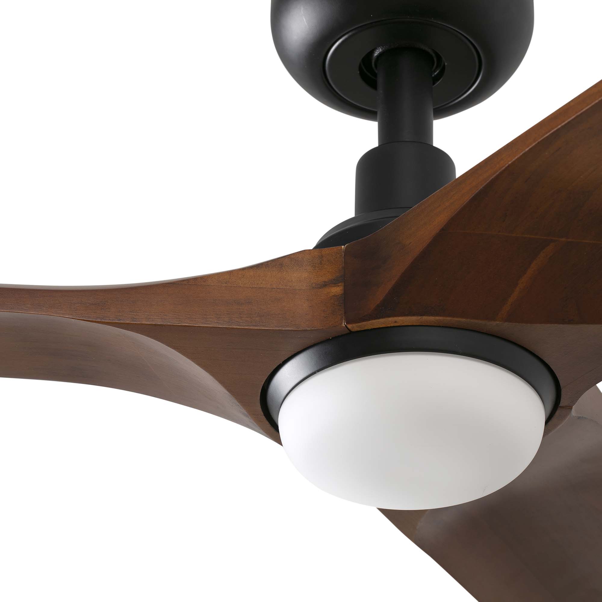 Вентилятор HEYWOOD S Ш900mm черный / темное дерево 3P LED 10W CCT Faro