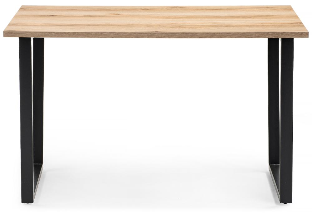Стол деревянный Woodville Лота Лофт 120х74х75 25 мм дуб вотан / матовый черный 489610