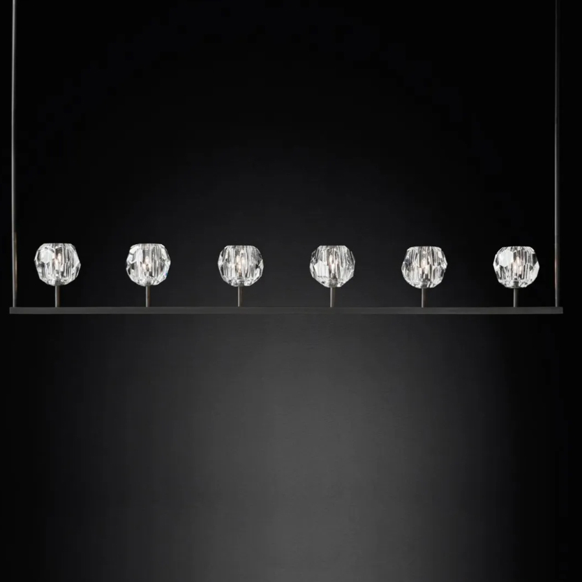 Люстра Rh Boule De Cristal Linear Chandelier 6 Black By Imperiumloft