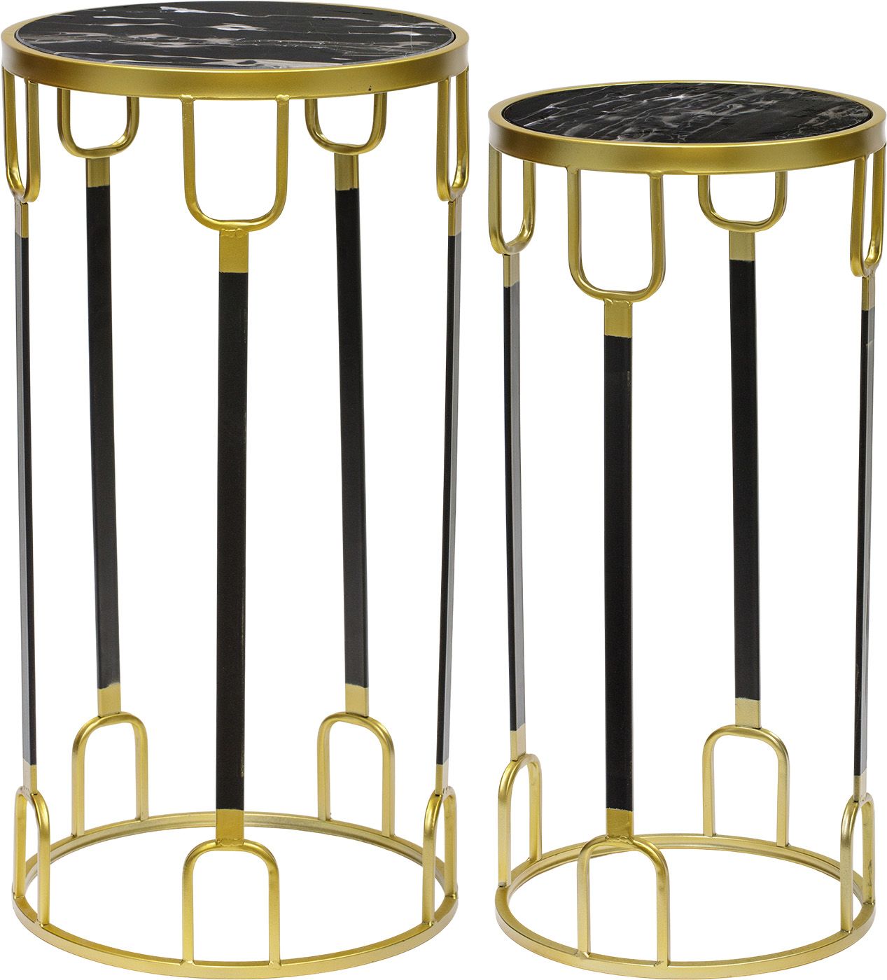 Столики интерьерные с черным мрамором, набор Glasar 54-139/138