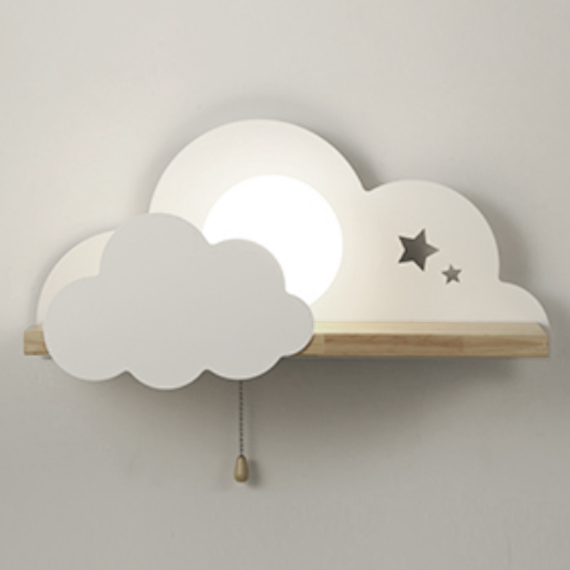 Бра с полкой Белое Облако Wall Lamp White Cloud by ImperiumLoft