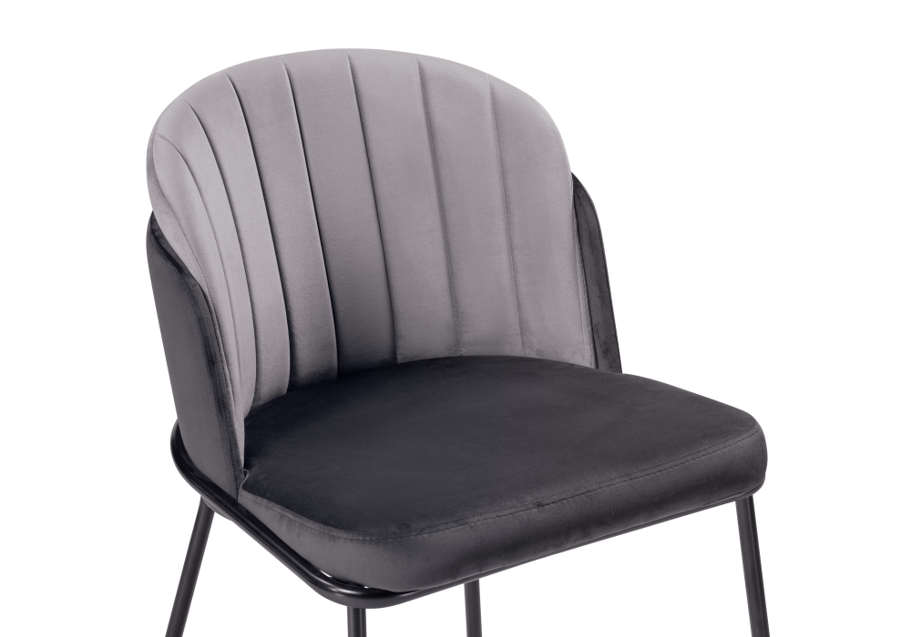 Стул Woodville Сиолим графитовый / светло-серый / черный глянец 494472
