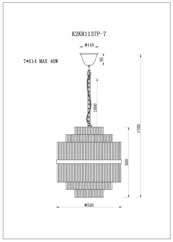 Люстра из стекла (хром) Garda Decor K2KR1137P-7