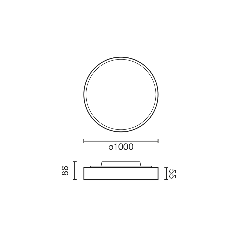 Потолочный светильник Domio Ш1000 95W белый PRISM 4000K CRI80 Faro
