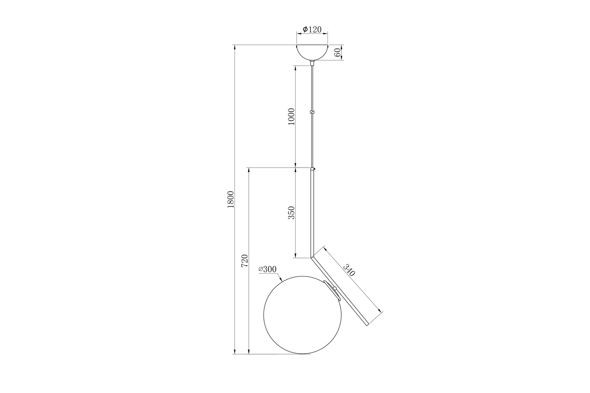 Светильник потолочный "Шар" Garda Decor K2GP-825BR