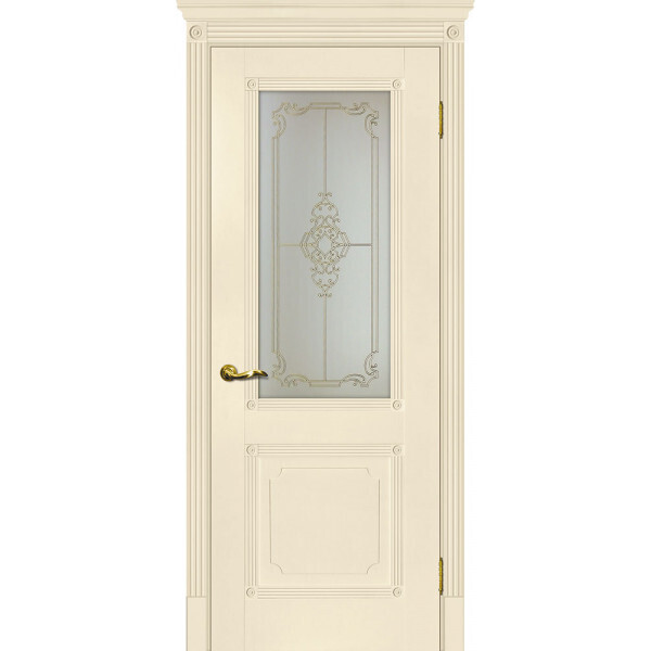 Межкомнатная дверь Graf Флоренция-2 Сатинат, контурный полимер золото Магнолия (2000 х 900)