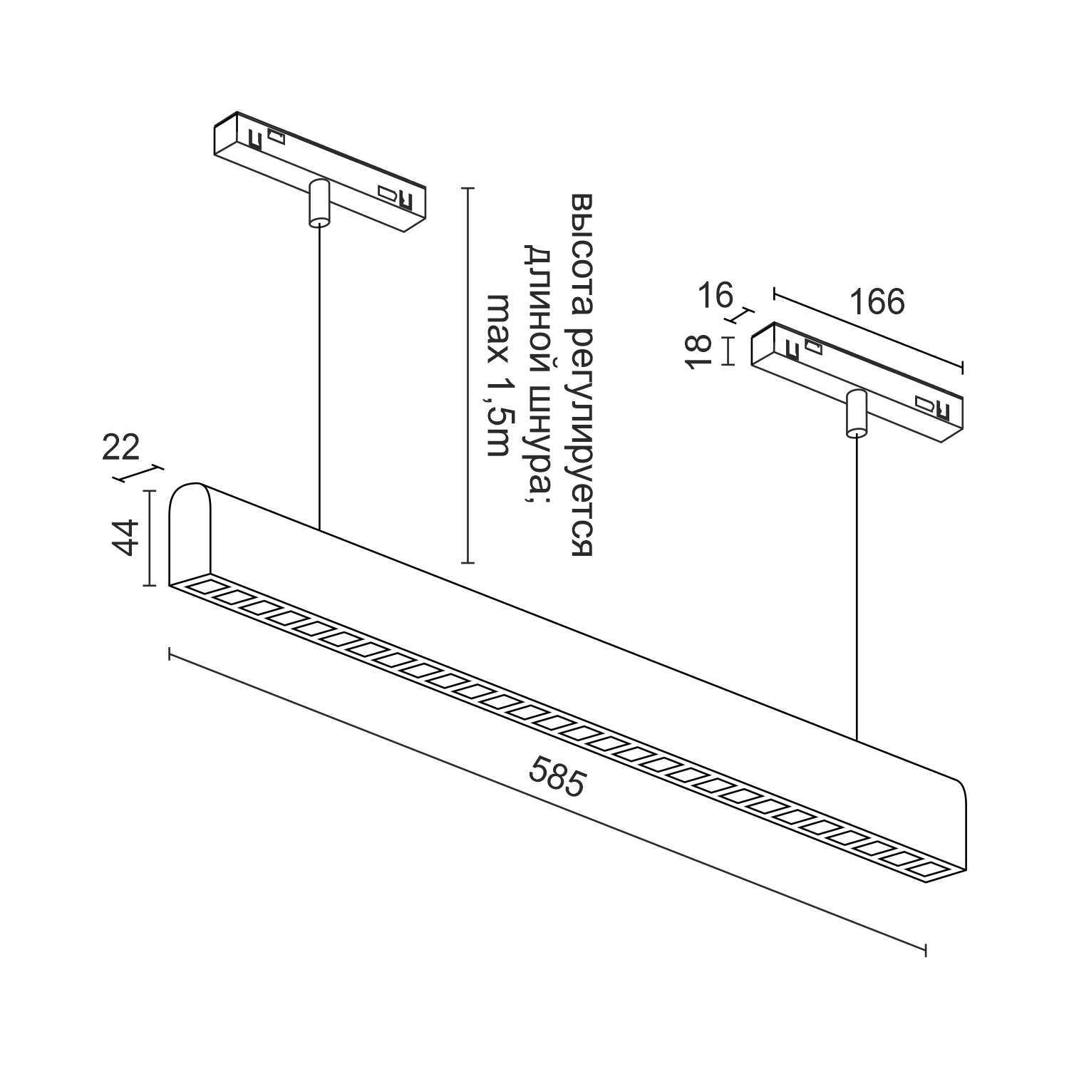 Светодиодный светильник для магнитной системы Ledron Sagi Style T 585 White-Gold 4000K