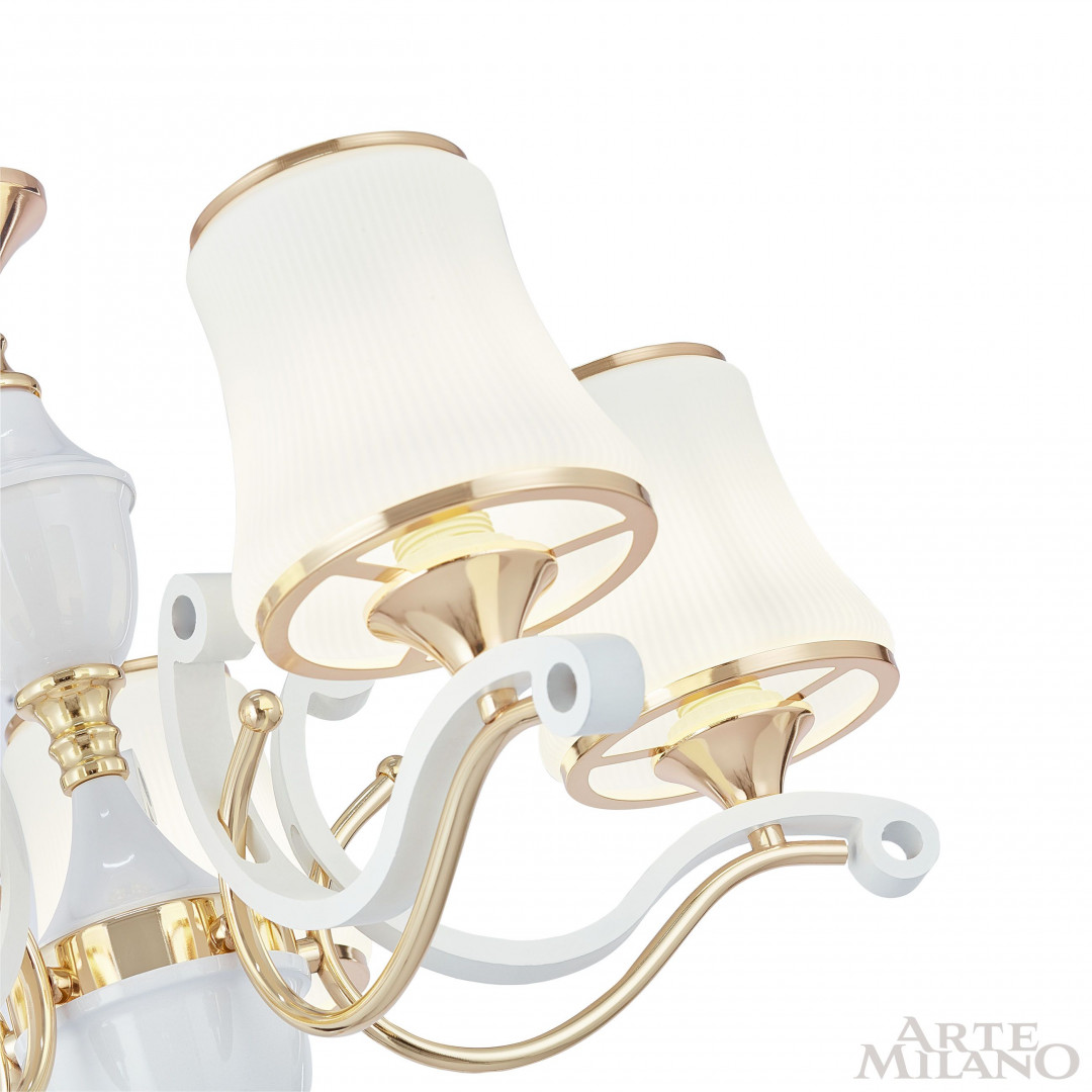 Люстра подвесная с плафонами 303987/8 Wh/Gd Arte Milano
