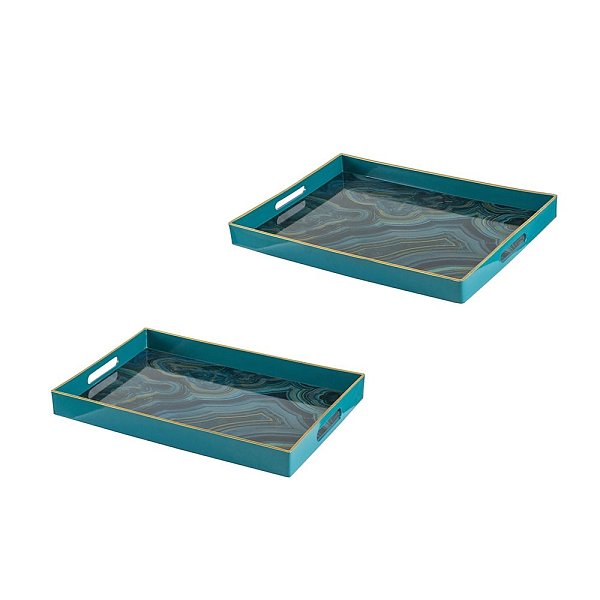 Подносы, набор Glasar DF43576-BLUE-DS