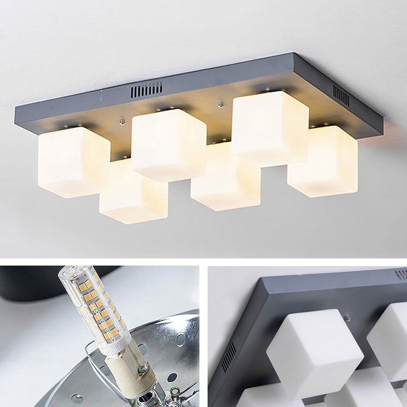Подвесная люстра BOARD CUBE L6 Grey by ImperiumLoft