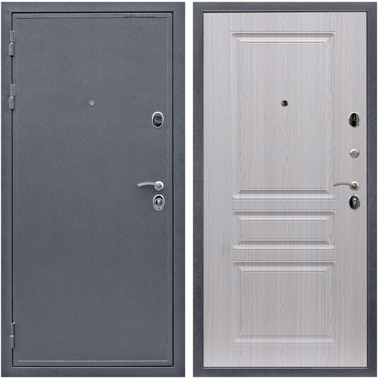 Дверь входная Graf Престиж 2080 Антик серебро / МДФ 16 мм ФЛ-243 Дуб беленый