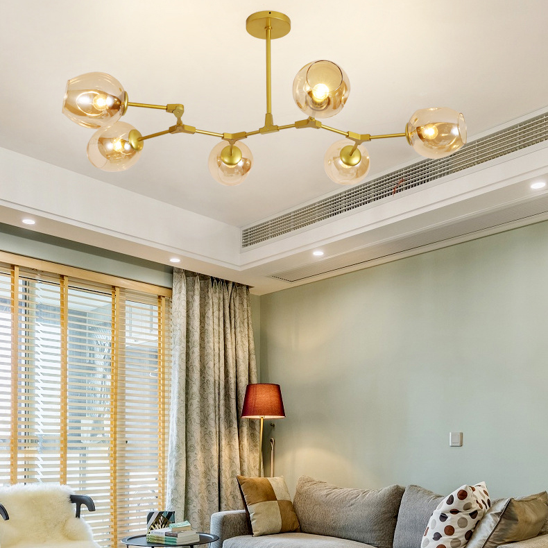 Люстра Адель Branching Bubble Chandelier L8 Brass Transparent by ImperiumLoft