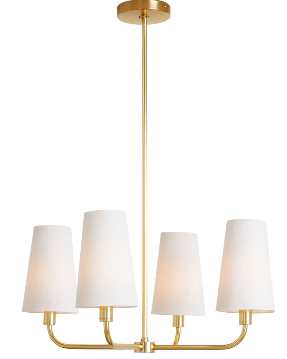 Золотая люстра Ансель с белыми абажурами Louvre Home LHLCH250124XNP