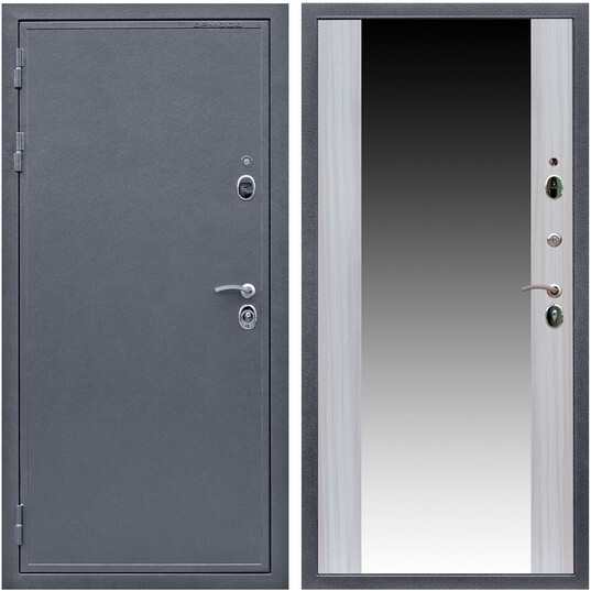 Дверь входная Graf Лондон 2 Антик серебро / МДФ 16 мм СБ-16 Сандал белый