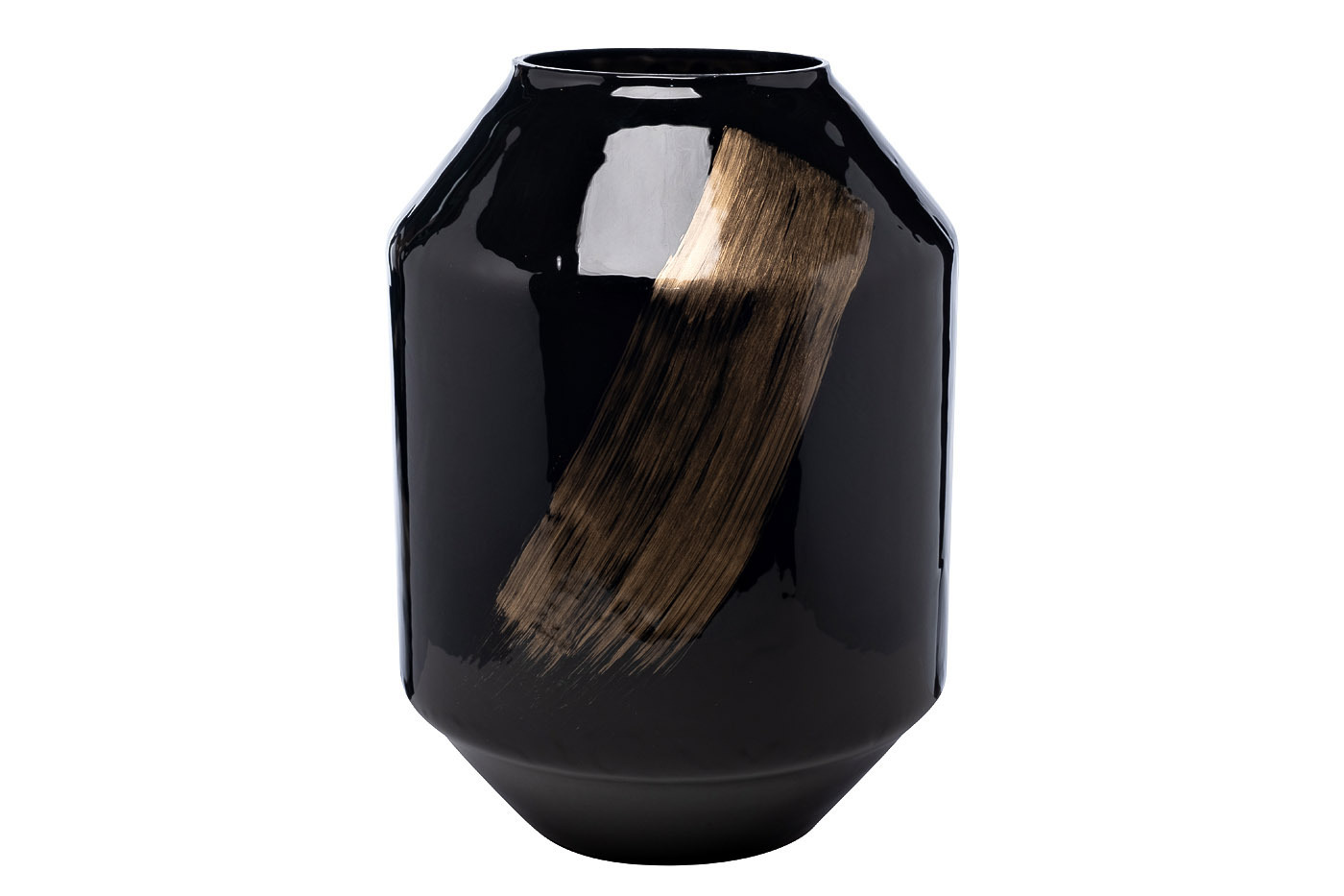 Ваза стеклянная черная с золотом Garda Decor 71PN-5181