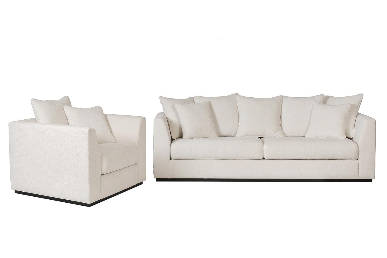 Диван Roberto трехместный велюровый кремовый Garda Decor ROBERTO-250-3K-Ant981