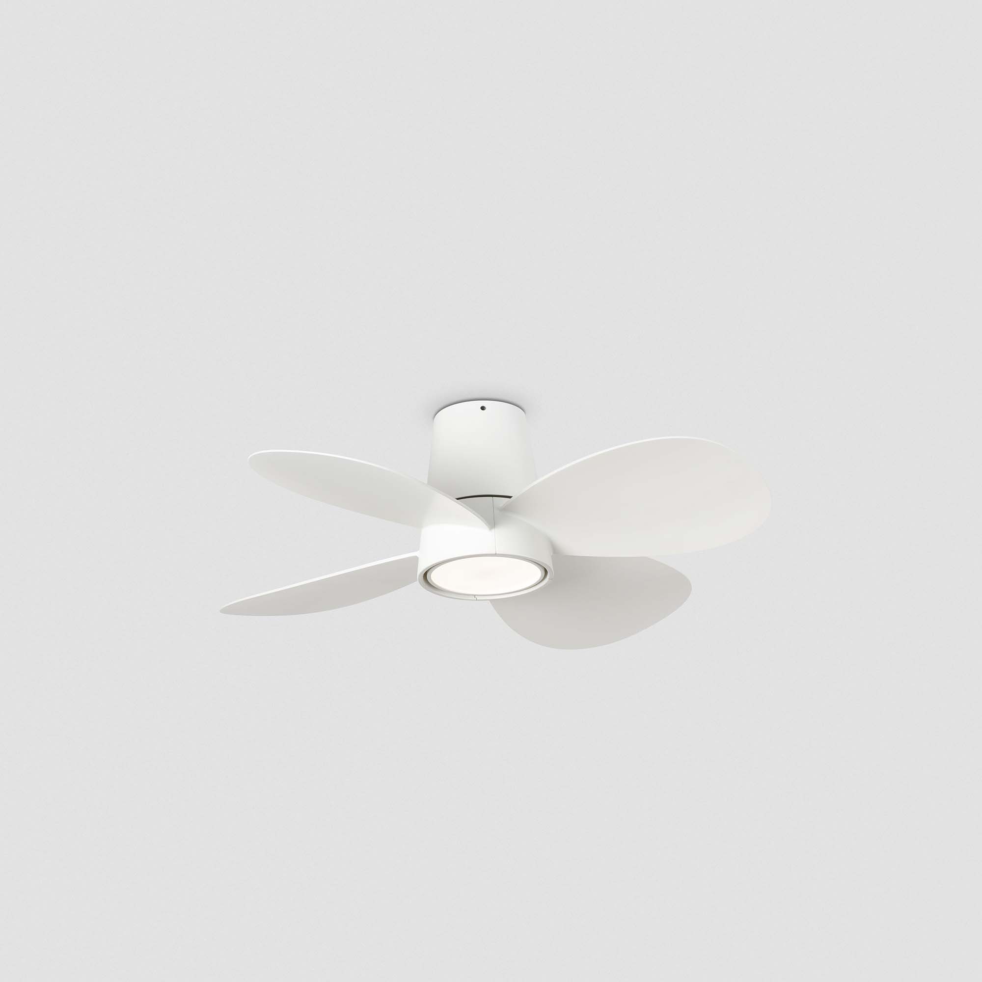 Потолочный вентилятор KLOVER S Ш800mm белый 4 PALAS 18W LED CCT DIM Faro
