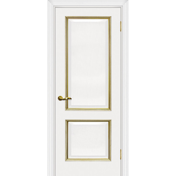 Межкомнатная дверь Graf Мурано-1 белый, патина золото (1900 х 550)
