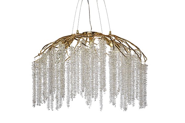 Люстра со стеклянными подвесами золото Garda Decor 86-80661