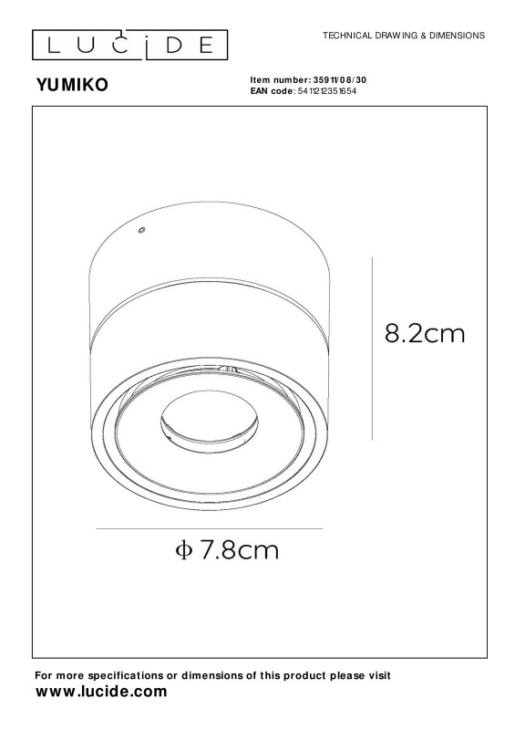 Накладной светильник LUCIDE 35911/08/30